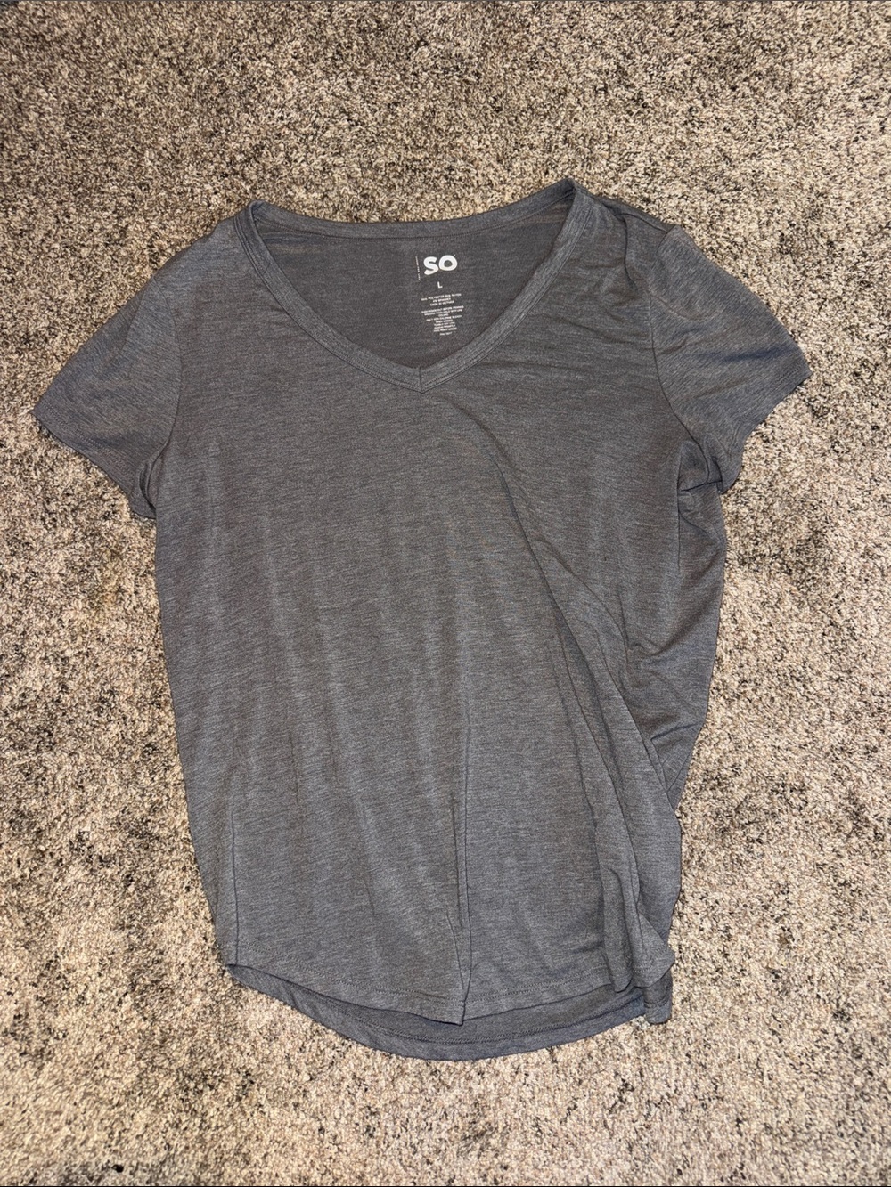 SO Gray V-Neck Short Sleeve Tee